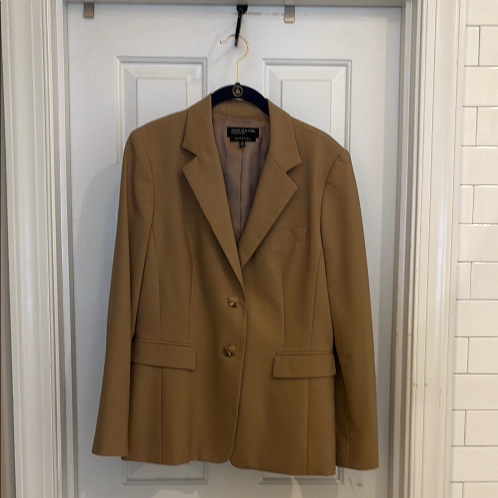 Jones New York Tan Blazer Classic Tailored Design